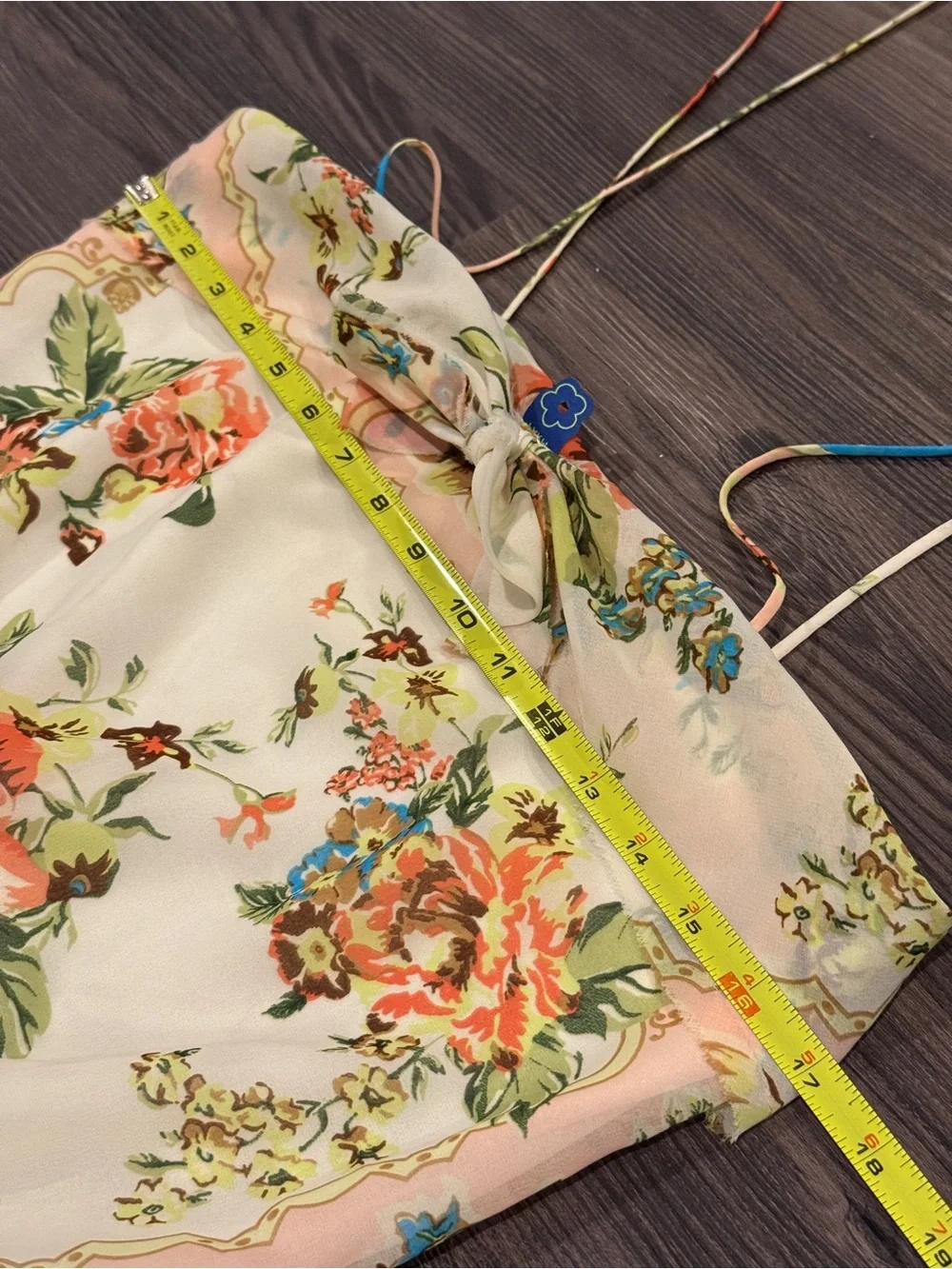 FARM Rio Tropical Floral Scarf Border Print Strappy Maxi Dress M Anthropologie - Picture 8 of 11